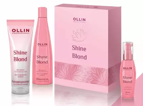 OLLIN, Набор для светлых и блондированных волос (шампунь 300мл + кондиционер 250мл + масло 50мл), 300/250/50 мл