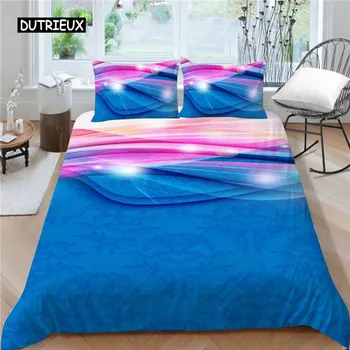 Цветной пододеяльник King Size, синий, фиолетовый, красный, с узором строчки, комплект пододеяльников из микрофибры, многоугольный, с вспышкой, пододеяльник EU single(135x200cm)