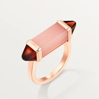 Кольцо Cartier Les Berlingots de Cartier, розовое золото/халцедон/гранат