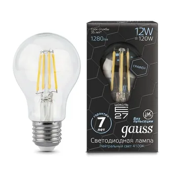 Лампочка Graphene E27 12W 4100К 1/10/40 Gauss Filament 102802212