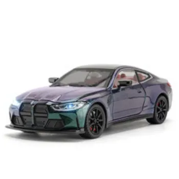 1/24 BMW M4 Coupe литой спортивный автомобиль модель литой металл гоночный автомобиль транспортные средства модель имитация звука свет коллекция детская игрушка подарок 1/24-Size:21*9.5*5cm чёрный
