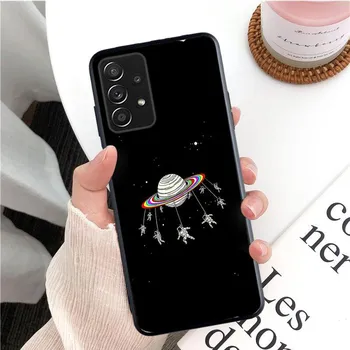 Чехол для телефона «Луна-космонавт» для Samsung Galaxy A35 A55 A54 A15 A25 A05s A05 A22 A24 A52 A33 A34 M34 M14 M54 M23 A54