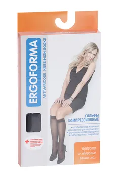 Гольфы ERGOFORMA жен. 2 компр. арт 321 р.2 черн, пара