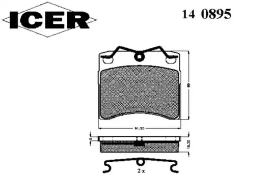 Тормозные колодки дисковые передняя ось ICER 140895