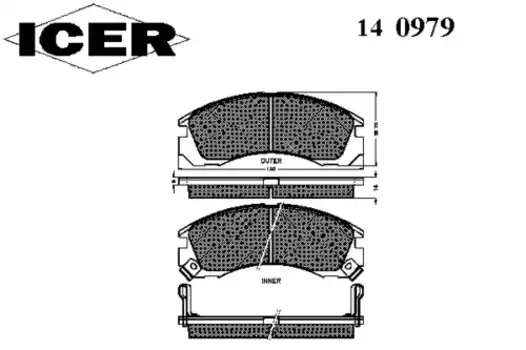 Тормозные колодки дисковые передняя ось ICER 140979