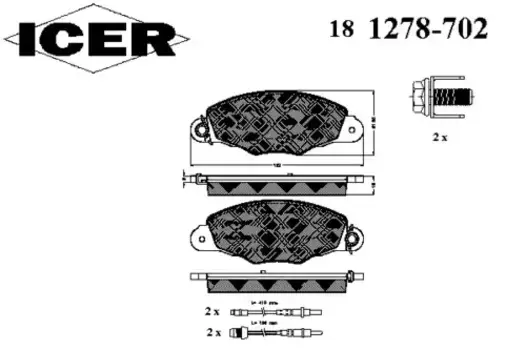 Тормозные колодки дисковые передняя ось ICER 181278-702