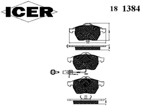 Тормозные колодки дисковые передняя ось ICER 181384