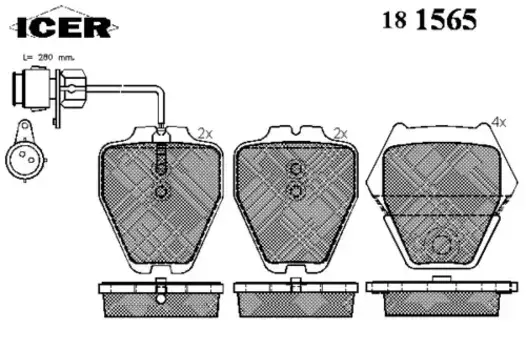 Тормозные колодки дисковые передняя ось ICER 181565