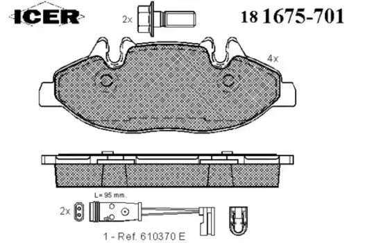 Тормозные колодки дисковые передняя ось ICER 181675-701