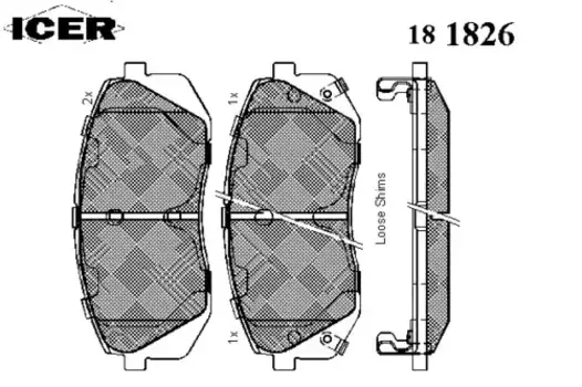 Тормозные колодки дисковые передняя ось ICER 181826