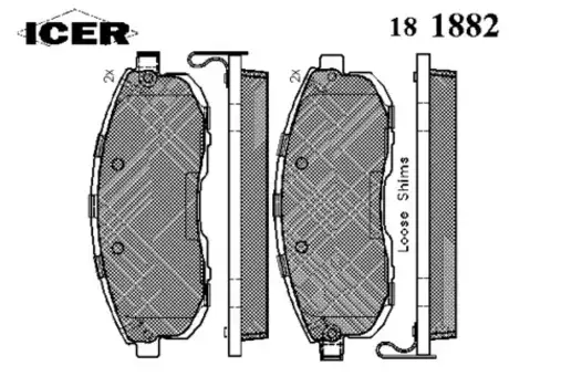 Тормозные колодки дисковые передняя ось ICER 181882