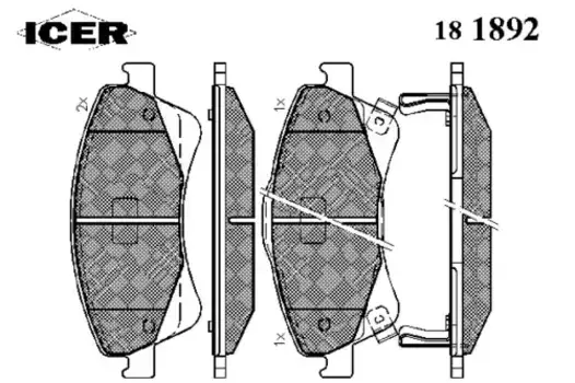 Тормозные колодки дисковые передняя ось ICER 181892