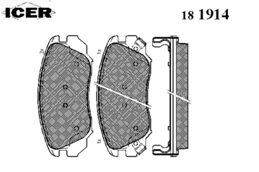 Тормозные колодки дисковые передняя ось ICER 181914