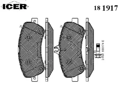 Тормозные колодки дисковые передняя ось ICER 181917