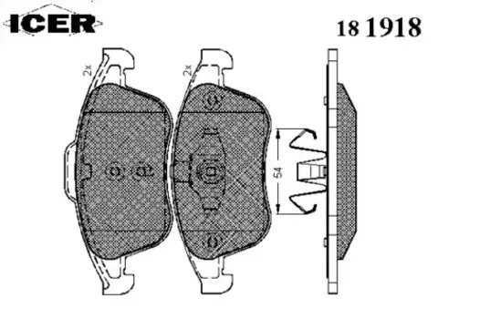Тормозные колодки дисковые передняя ось ICER 181918