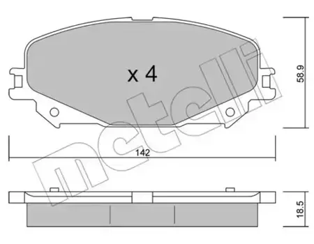 Тормозные колодки дисковые METELLI 22-1176-0