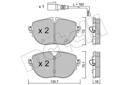 Тормозные колодки дисковые METELLI 22-1321-0