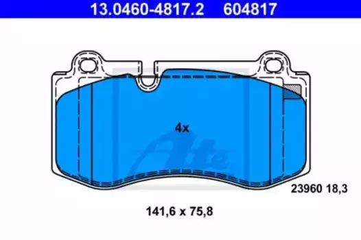 Тормозные колодки дисковые передняя ось ATE 13.0460-4817.2