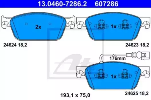 Тормозные колодки дисковые передняя ось ATE 13.0460-7286.2