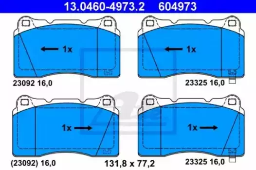 Тормозные колодки дисковые передняя ось ATE 13.0460-4973.2