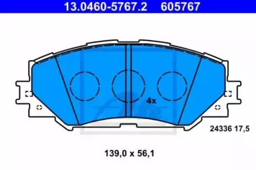 Тормозные колодки дисковые передняя ось ATE 13.0460-5767.2