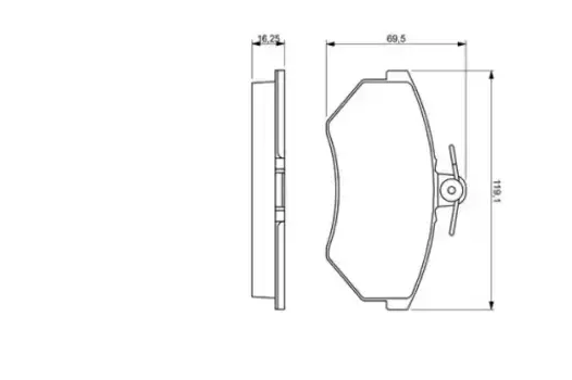 Тормозные колодки дисковые передняя ось BOSCH 0 986 460 943