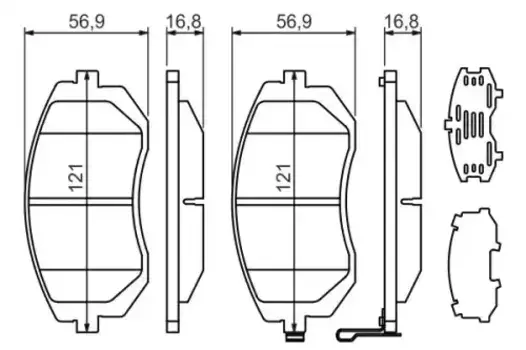 Тормозные колодки дисковые передняя ось BOSCH 0 986 494 315