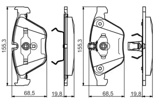 Тормозные колодки дисковые передняя ось BOSCH 0 986 495 082