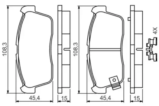 Тормозные колодки дисковые передняя ось BOSCH 0 986 494 618