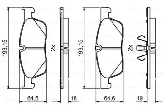 Тормозные колодки дисковые передняя ось BOSCH 0 986 494 818