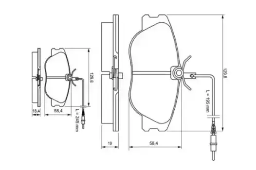 Тормозные колодки дисковые передняя ось BOSCH 0 986 424 033
