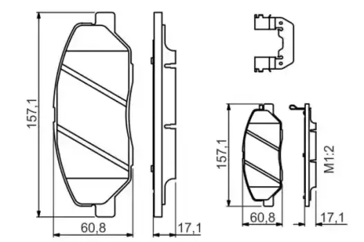 Тормозные колодки дисковые передняя ось BOSCH 0 986 494 631