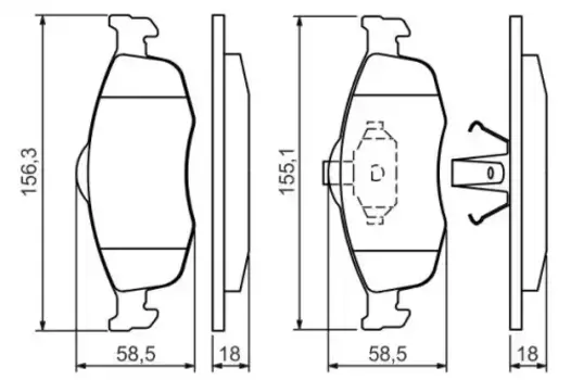 Тормозные колодки дисковые передняя ось BOSCH 0 986 460 969