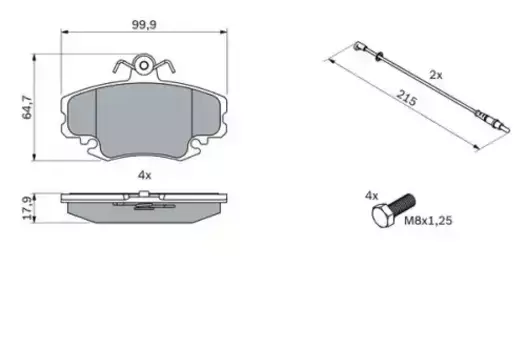 Тормозные колодки дисковые передняя ось BOSCH 0 986 467 720