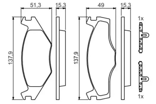 Тормозные колодки дисковые передняя ось BOSCH 0 986 468 871