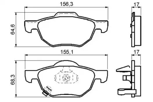 Тормозные колодки дисковые передняя ось BOSCH 0 986 494 135