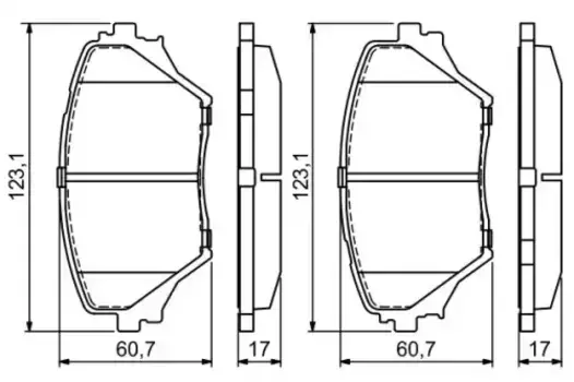 Тормозные колодки дисковые передняя ось BOSCH 0 986 424 719