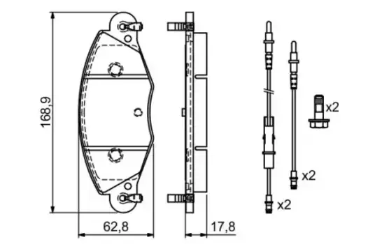 Тормозные колодки дисковые передняя ось BOSCH 0 986 424 581