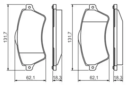 Тормозные колодки дисковые передняя ось BOSCH 0 986 424 721