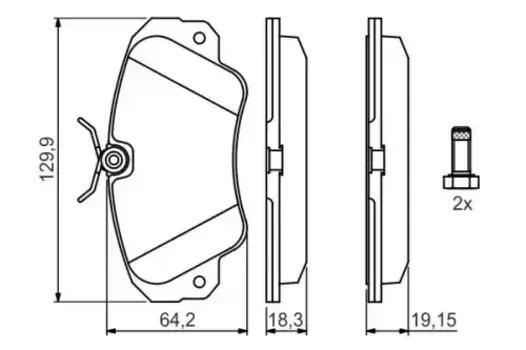 Тормозные колодки дисковые передняя ось BOSCH 0 986 460 939