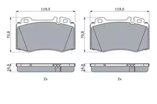 Тормозные колодки дисковые передняя ось BOSCH 0 986 424 705