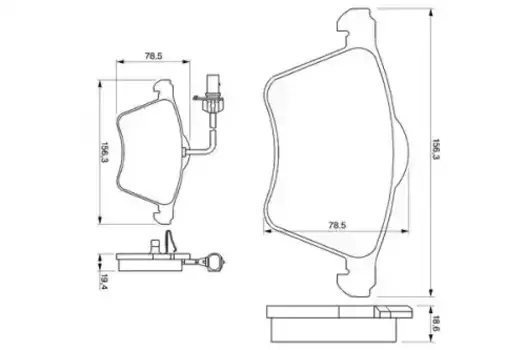 Тормозные колодки дисковые передняя ось BOSCH 0 986 424 780