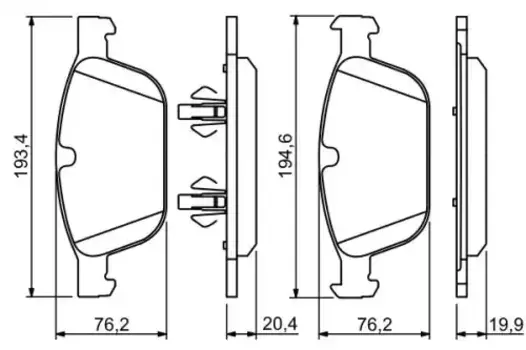 Тормозные колодки дисковые передняя ось BOSCH 0 986 494 305