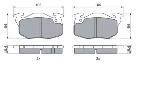 Тормозные колодки дисковые передняя ось BOSCH 0 986 460 983