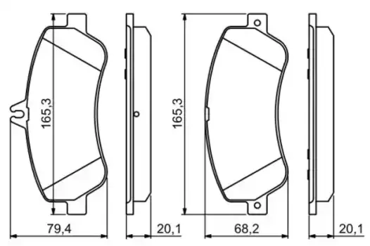 Тормозные колодки дисковые передняя ось BOSCH 0 986 494 302