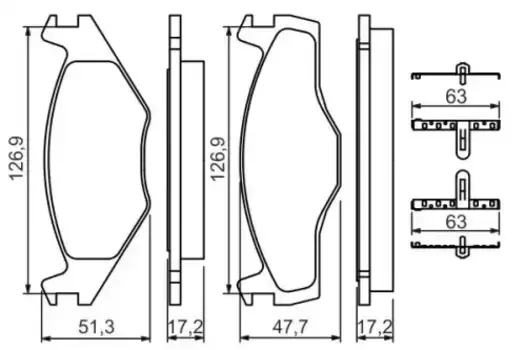 Тормозные колодки дисковые передняя ось BOSCH 0 986 494 057
