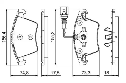 Тормозные колодки дисковые передняя ось BOSCH 0 986 494 203