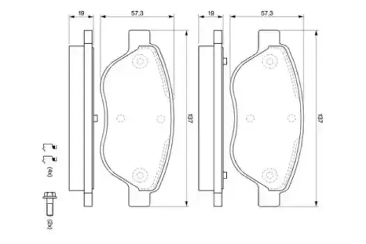 Тормозные колодки дисковые передняя ось BOSCH 0 986 494 074