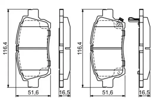 Тормозные колодки дисковые передняя ось BOSCH 0 986 424 803