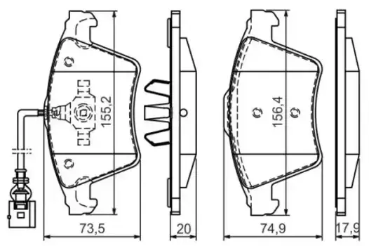 Тормозные колодки дисковые передняя ось BOSCH 0 986 494 164